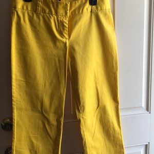 Yellow J.Crew Stretch City Fit Capris